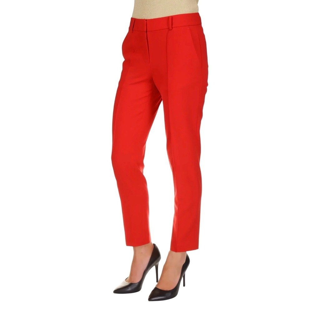 Michael Kors Collection Poppy‎ Red Tapered Trousers Italian Fabric Size 10